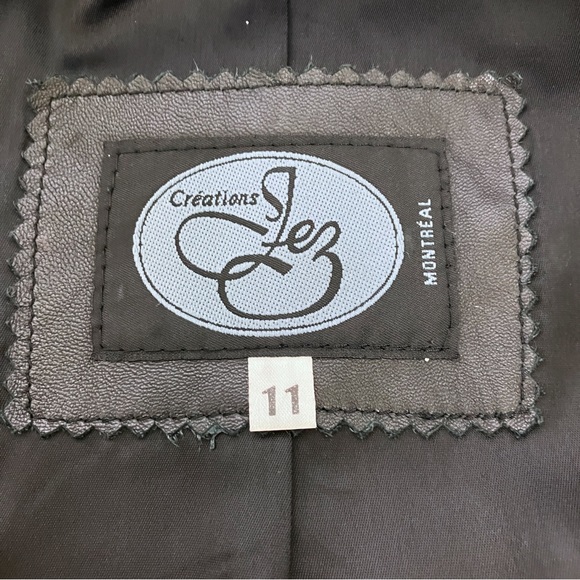 Vintage black leather midi coat single breasted 90s y2k trench blazer jacket - Picture 7 of 10